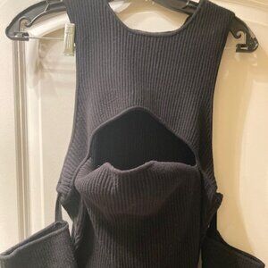 Herve by Herve Leger cold shoulder black sweaterdress